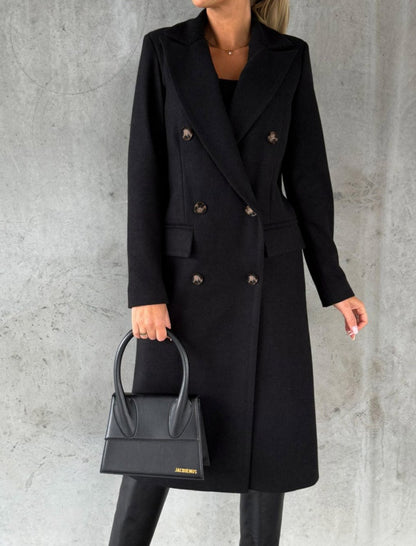 Double-Breasted Tailored Long Coat