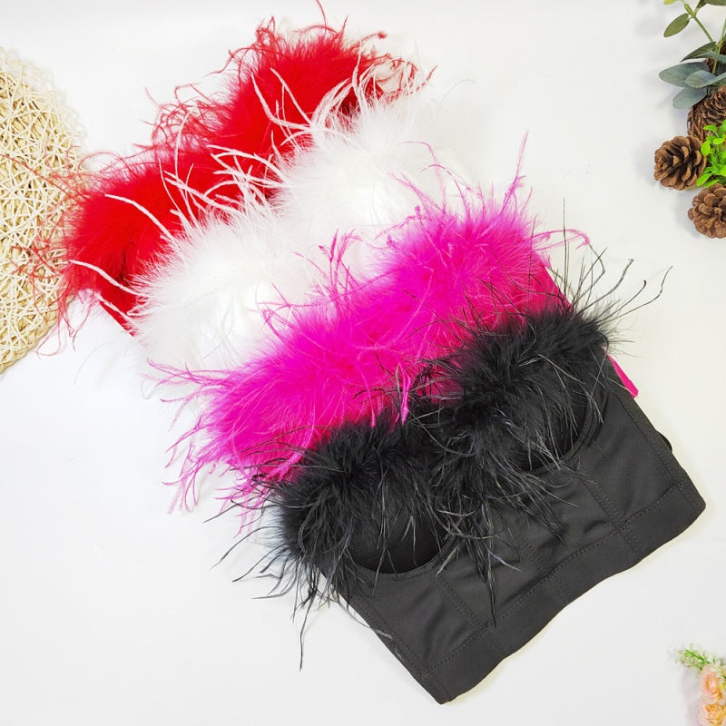 Feather Bustier Top