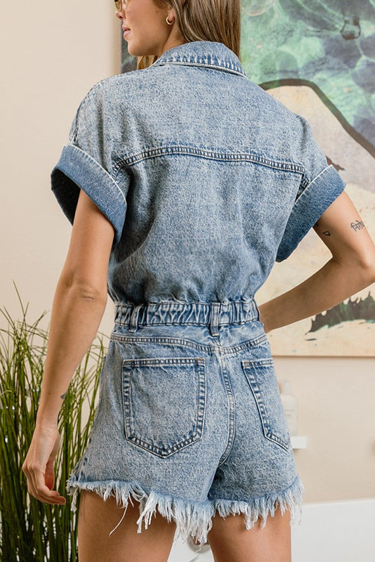 Distressed Denim Romper