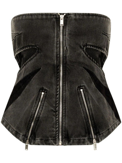 Zipper Front Bustier