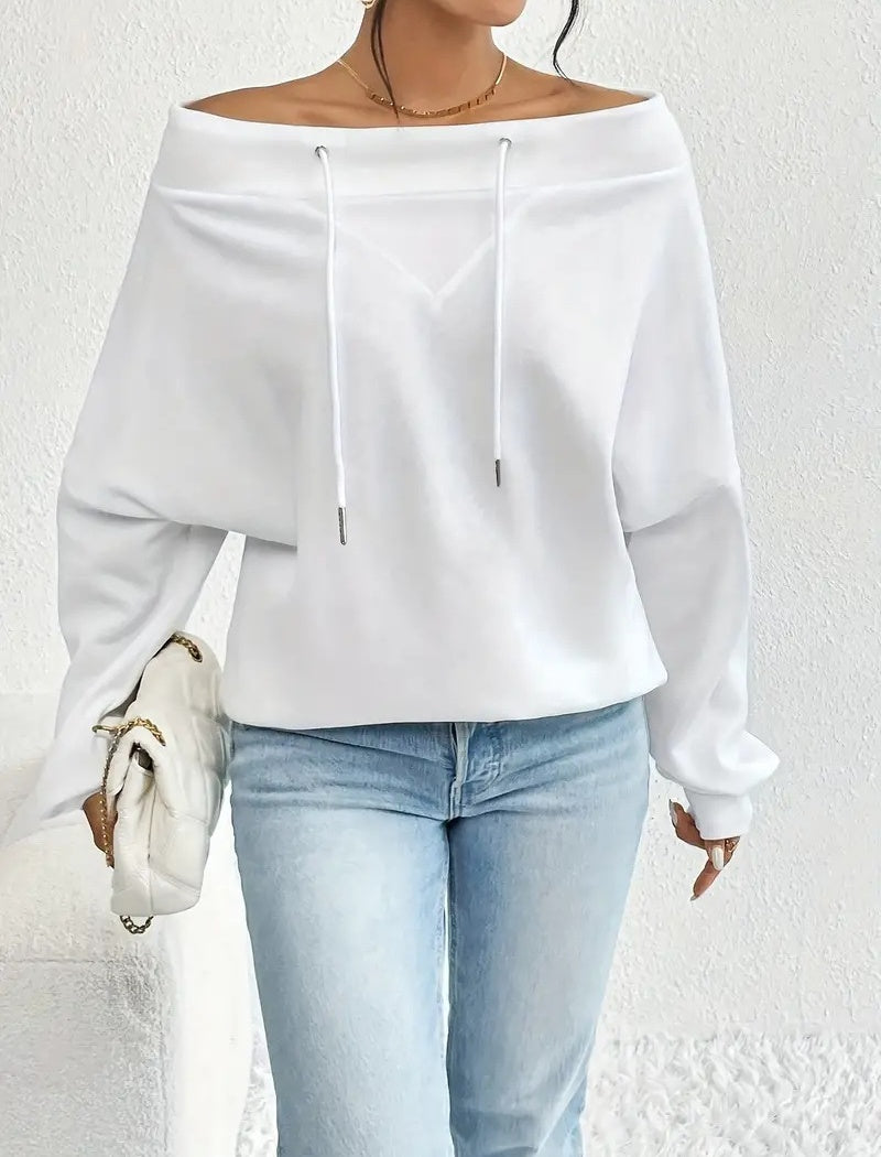 Off-Shoulder Drawstring Top