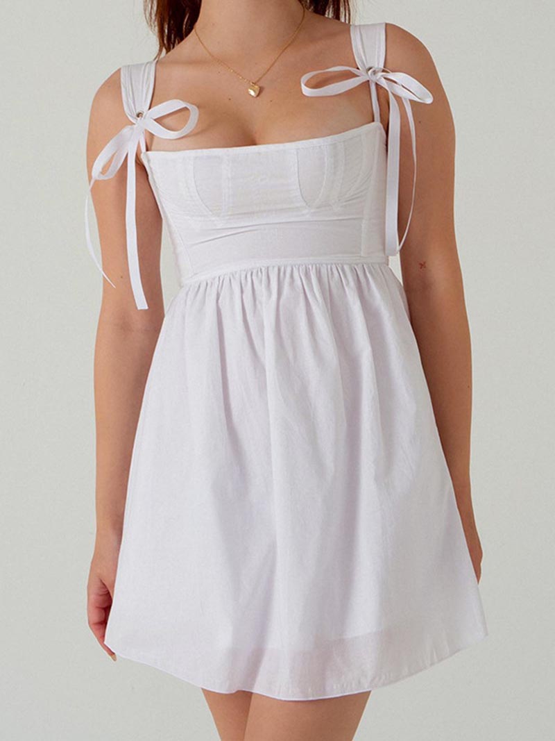 Bow-Tie Strap Mini Dress