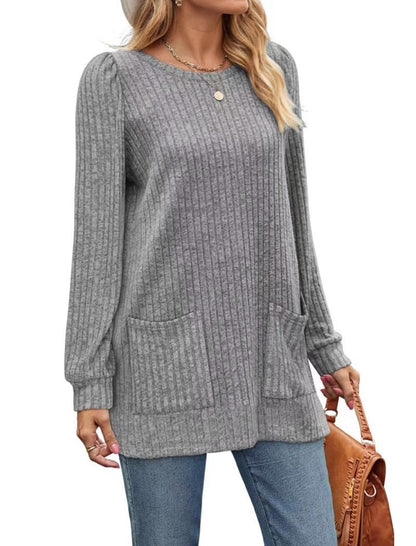 Pocket Loose-Fit Puff Sleeve Top