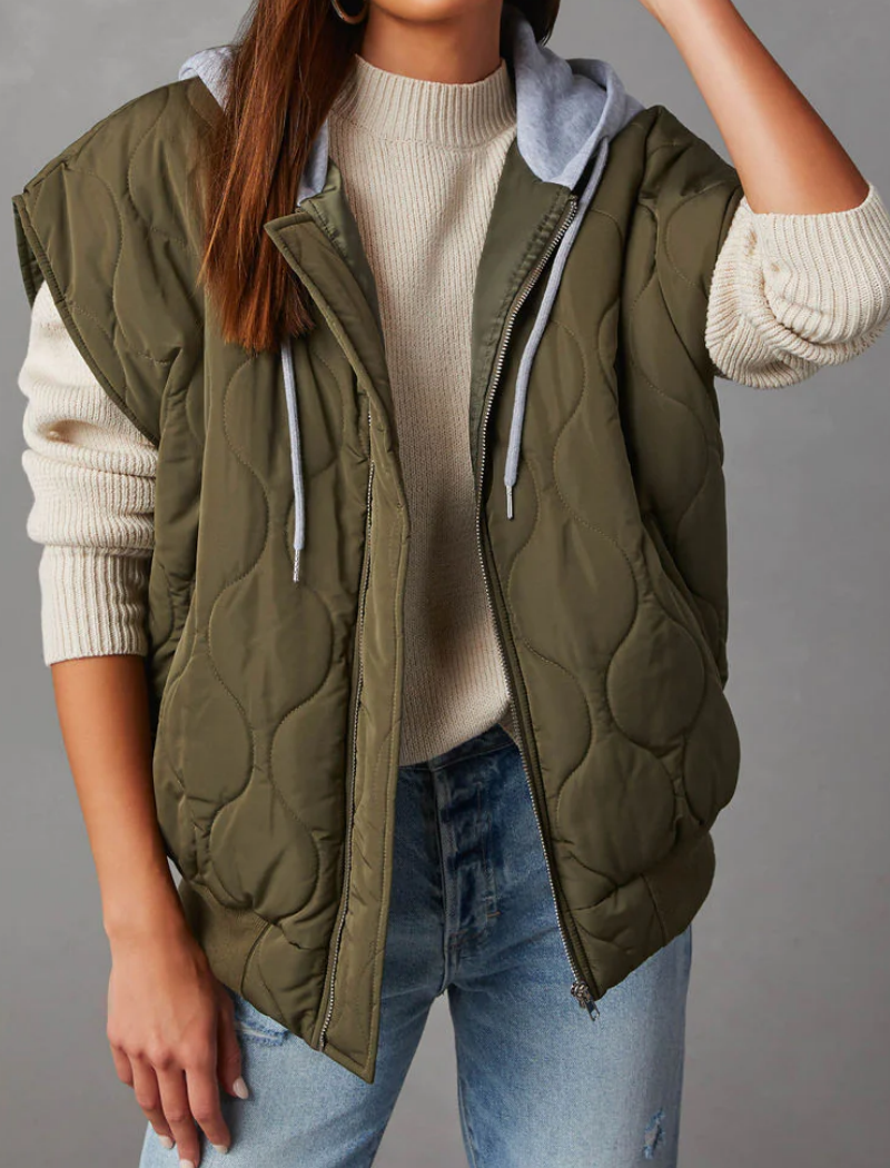 Sleeveless Zip-Up Vest