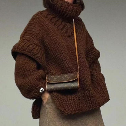 Chunky Knit Hooded Pullover