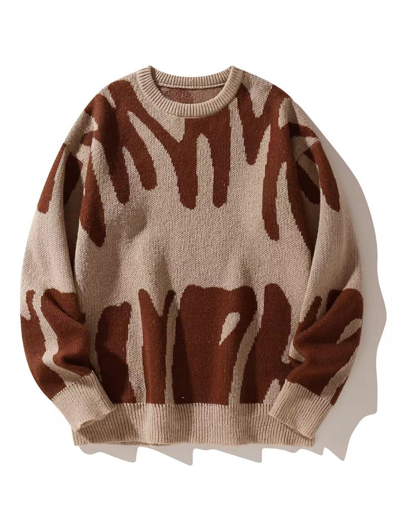 Colorblock Graphic Sweater