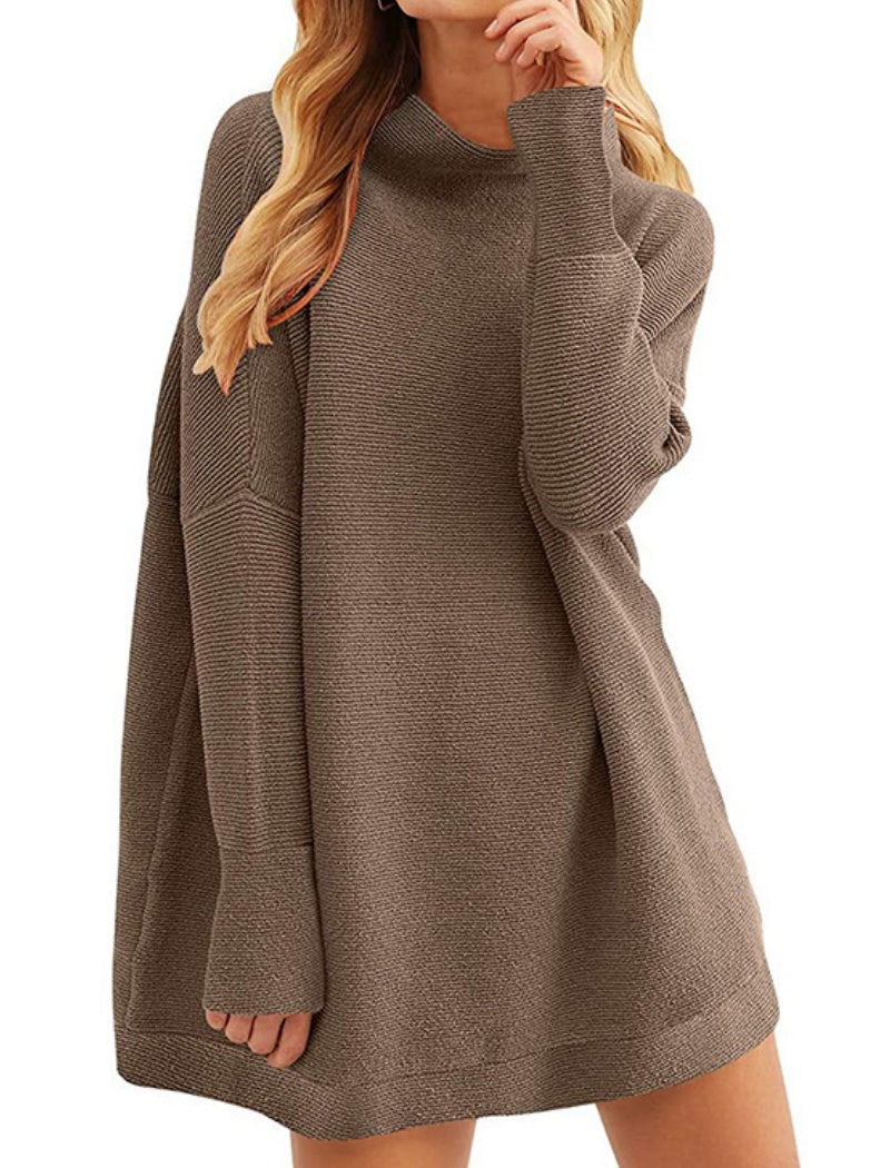 Loose Fit High-Neck Knit Sweater