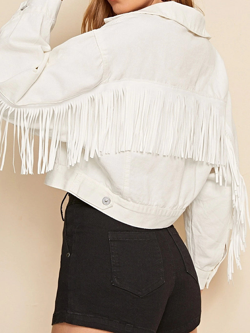 Fringe Hem Crop Jacket