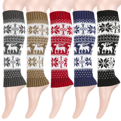 Reindeer Patterned Leg Warmers