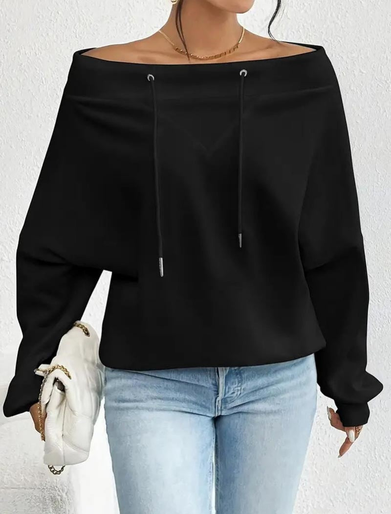 Off-Shoulder Drawstring Top