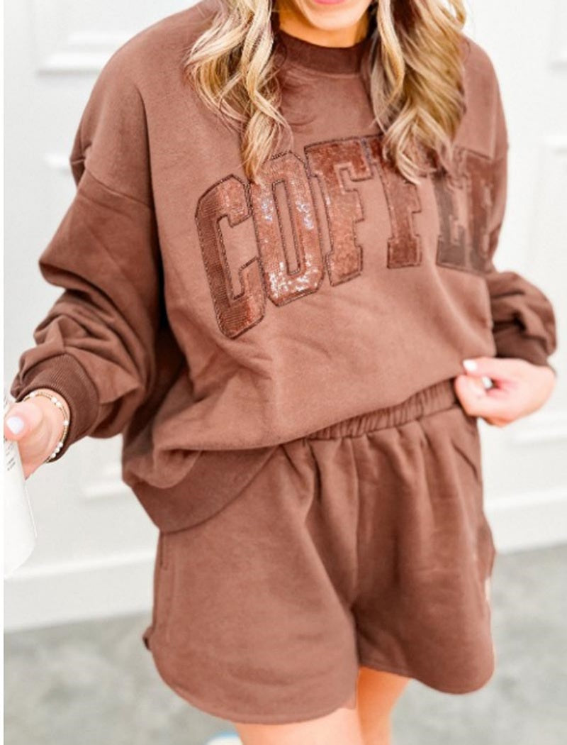 Letter Graphic Top and Shorts Set