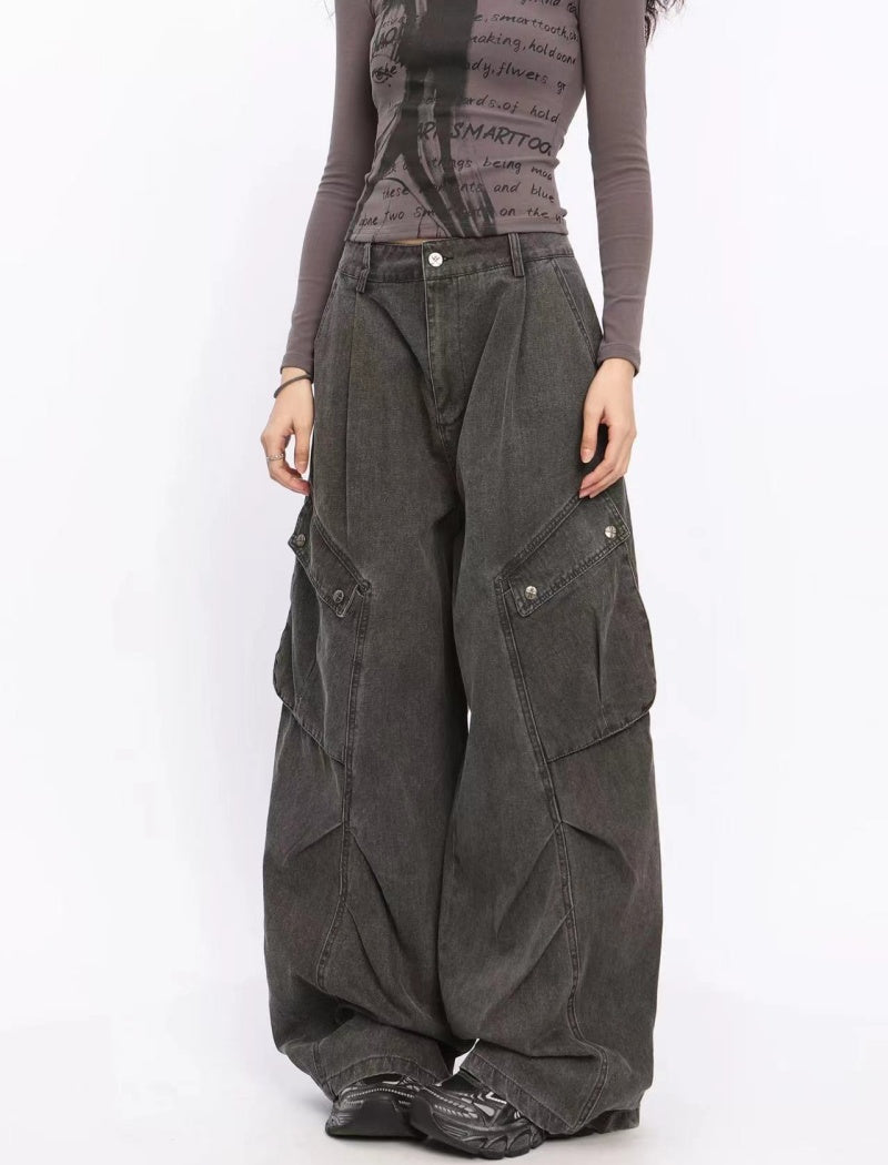 Oversized Cargo Wide-Leg Pants