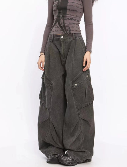 Oversized Cargo Wide-Leg Pants