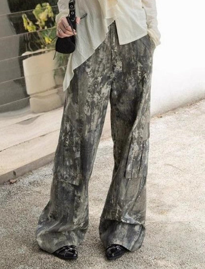 Abstract Print Wide-Leg Pants
