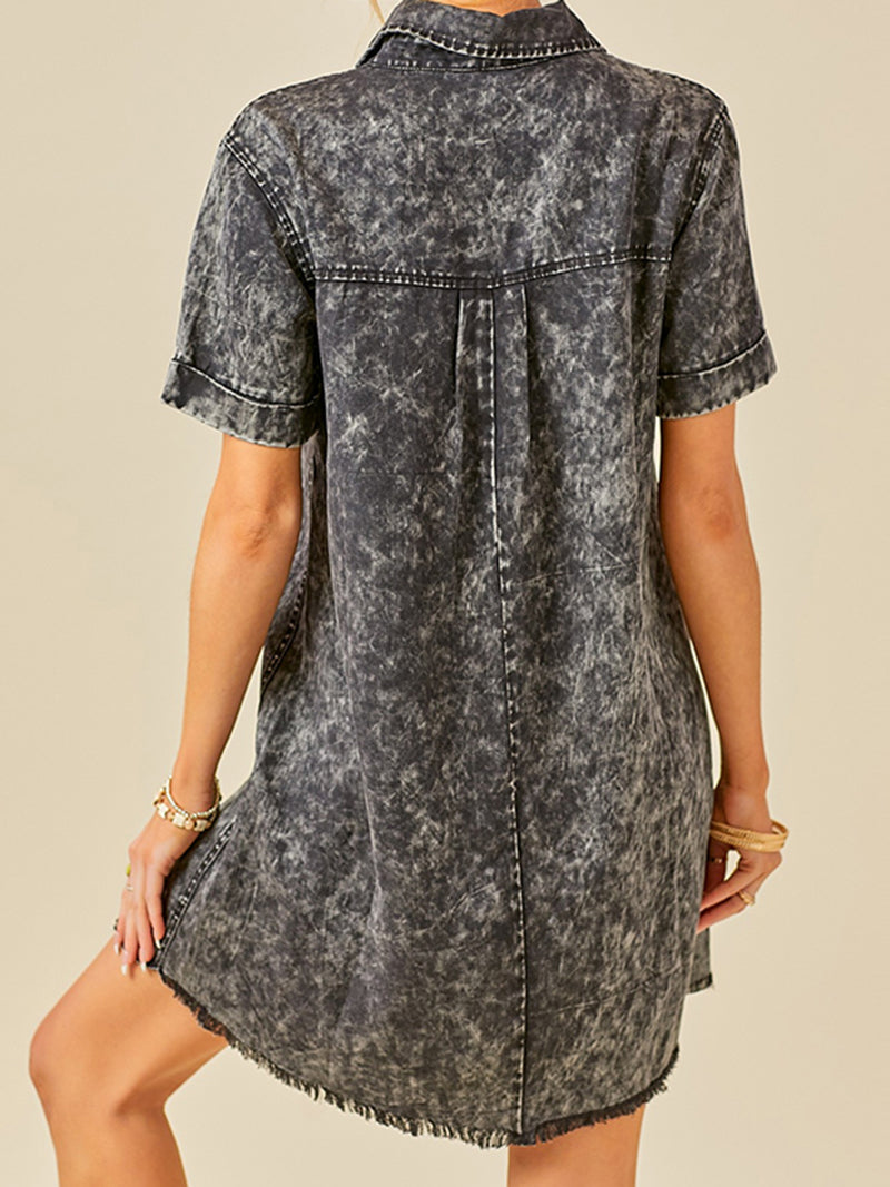 Frayed Denim Mini Dress