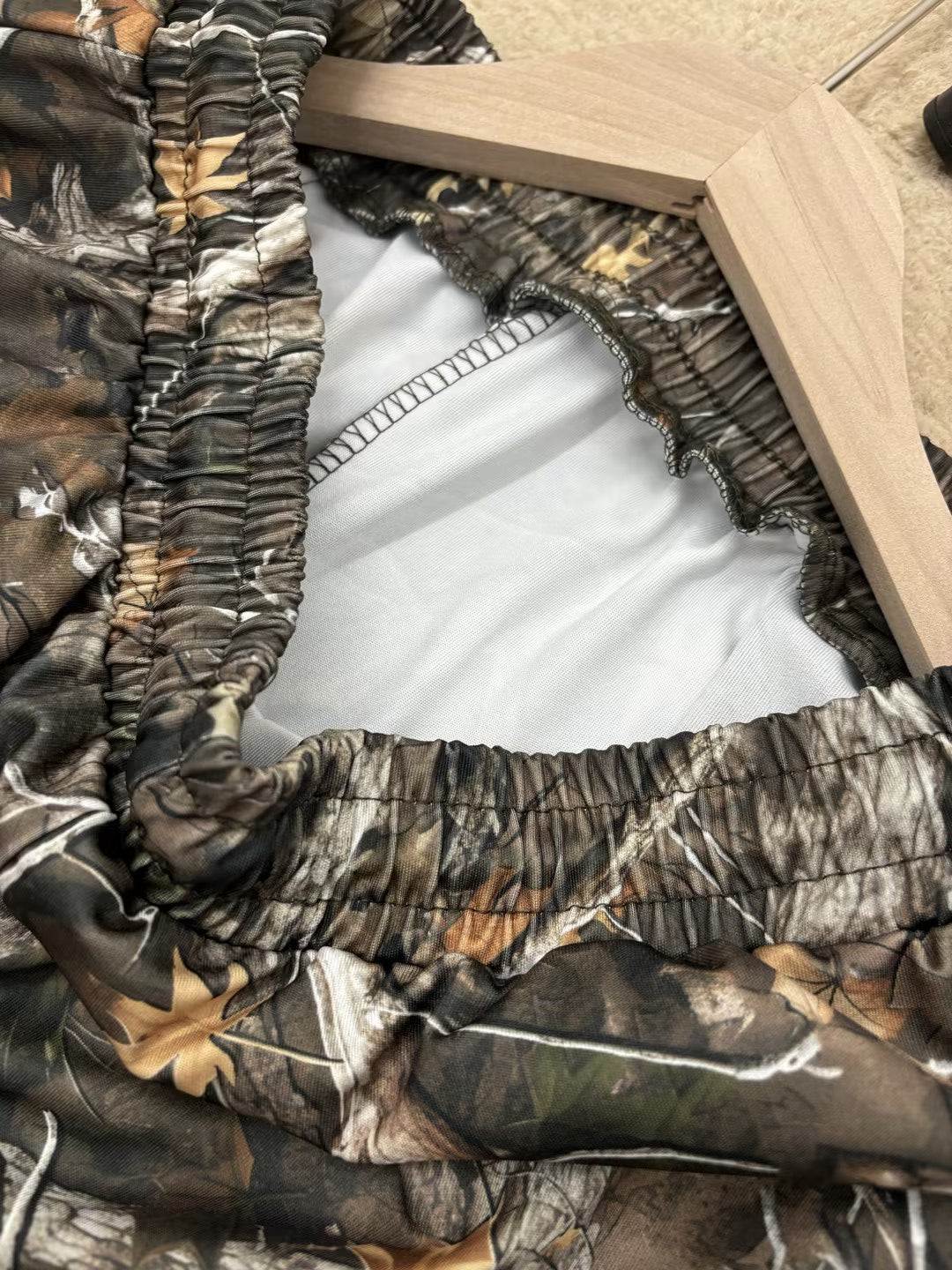 Wide-Leg Camo Printed Drawstring Pants