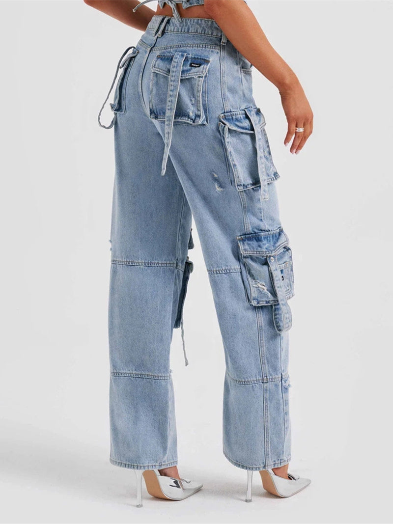 Low-Rise Cargo Jeans