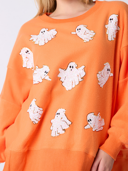 Ghost Print Oversized Top