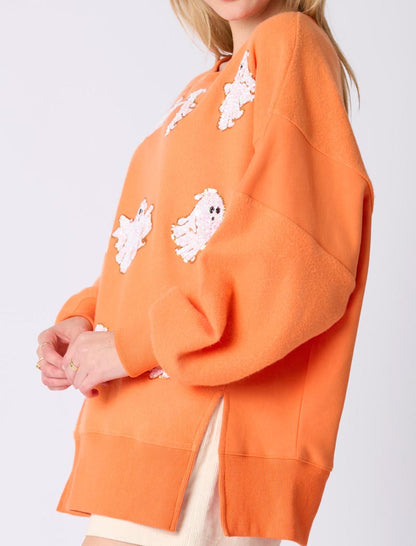 Ghost-Print Oversized Top