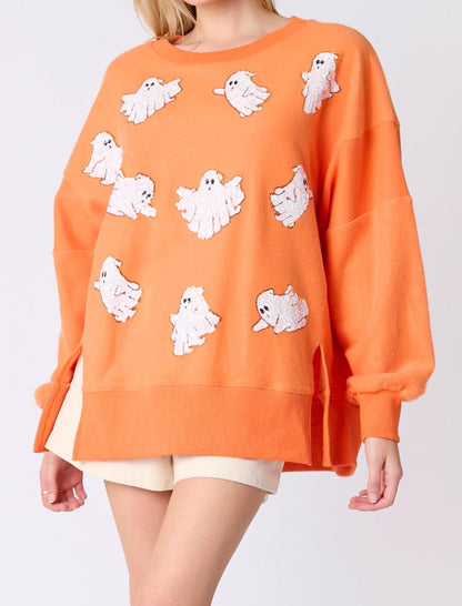 Ghost-Print Oversized Top