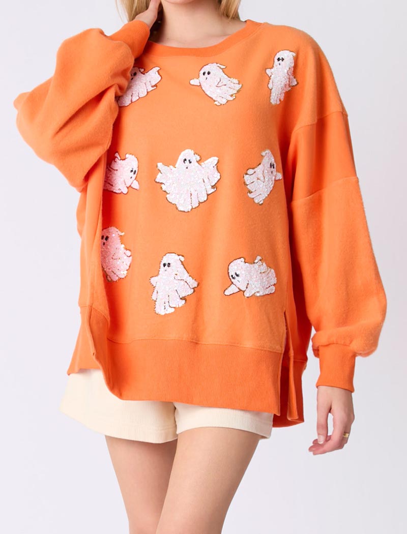 Ghost-Print Oversized Top