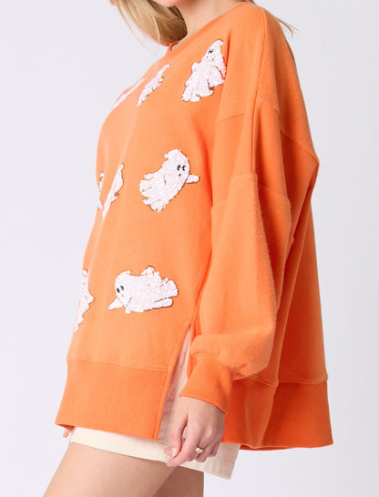 Ghost-Print Oversized Top