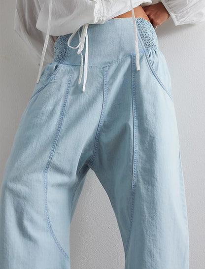 Relaxed Fit Cropped Harem Pants