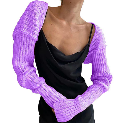 Ribbed Knit Arm Warmer Bolero