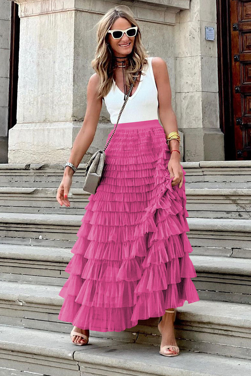 Tiered Ruffle Maxi Skirt