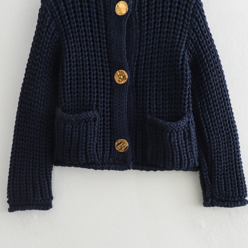 Chunky Knit Button-Down Cardigan