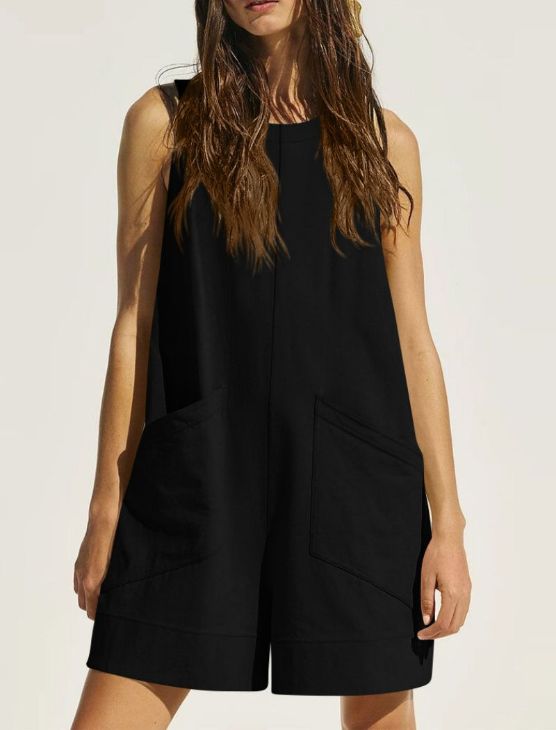 Sleeveless Pocketed Relaxed Romper