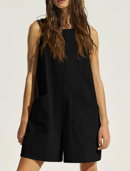 Sleeveless Pocketed Relaxed Romper