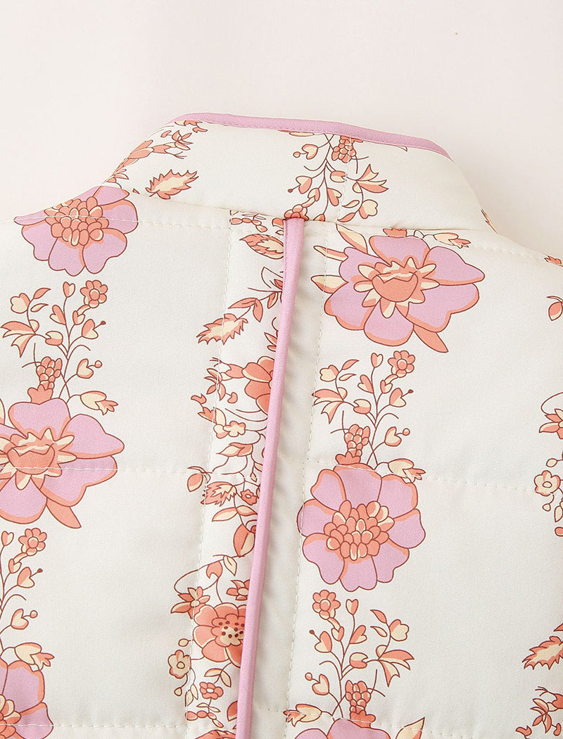 Floral Quilted Jacket with Front Pockets