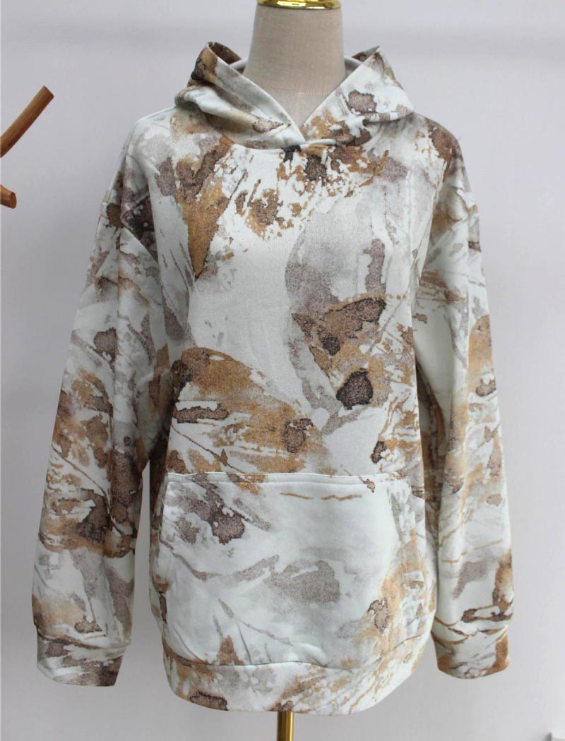 Oversized Camo Print Hoodie