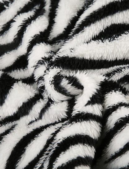 Zebra Faux Fur Mini Skirt