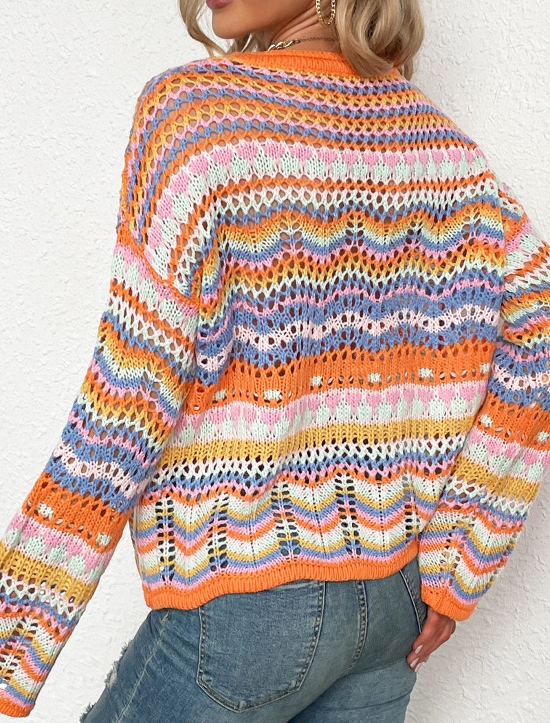 Vibrant Multicolor Striped Sweater