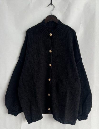 Button-Up Oversized Knit Cardigan