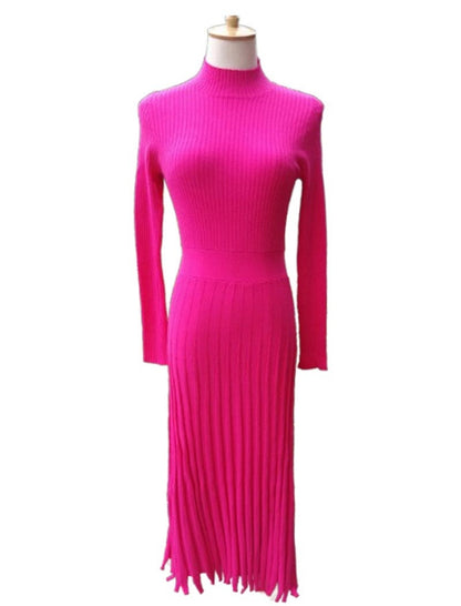 Pleated Knit Dress