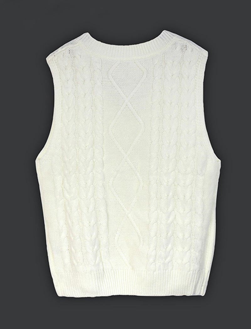 Chunky Knit V-Neck Sweater Vest