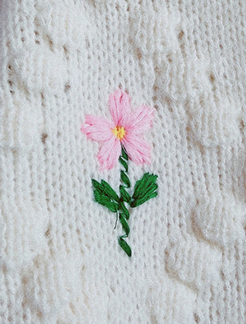 Floral Hand-Knit Cardigan