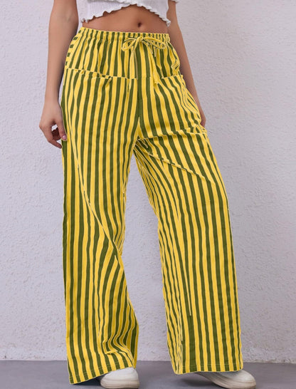 High-Waisted Striped Lounge Pants