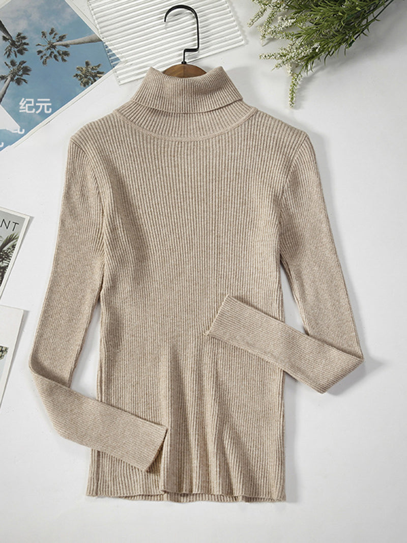 Classic Ribbed Turtleneck Top