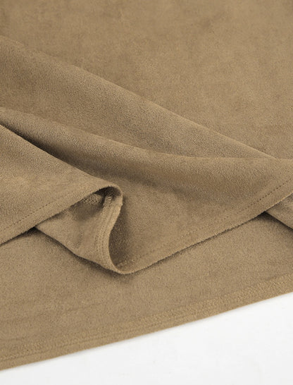 Midi Skirt with Soft Suede Texture