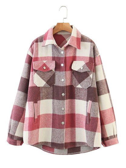 Casual Plaid Shirt Jacket