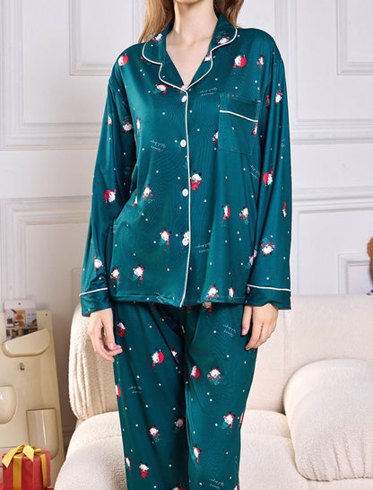 Festive Snowman Print Pajama Set