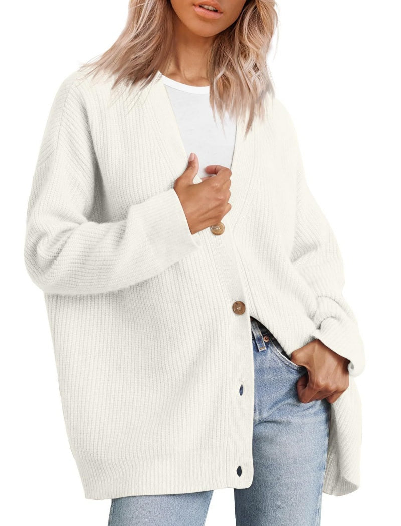 Oversized Button-Front Cardigan