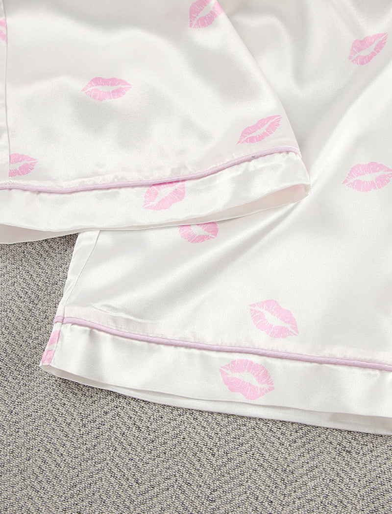 Satin Floral Pajama 3 Piece Set