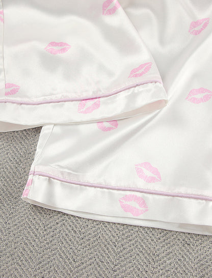 Satin Floral Pajama 3 Piece Set