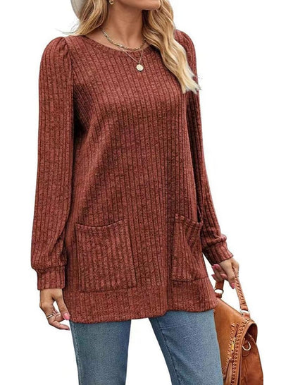 Pocket Loose-Fit Puff Sleeve Top