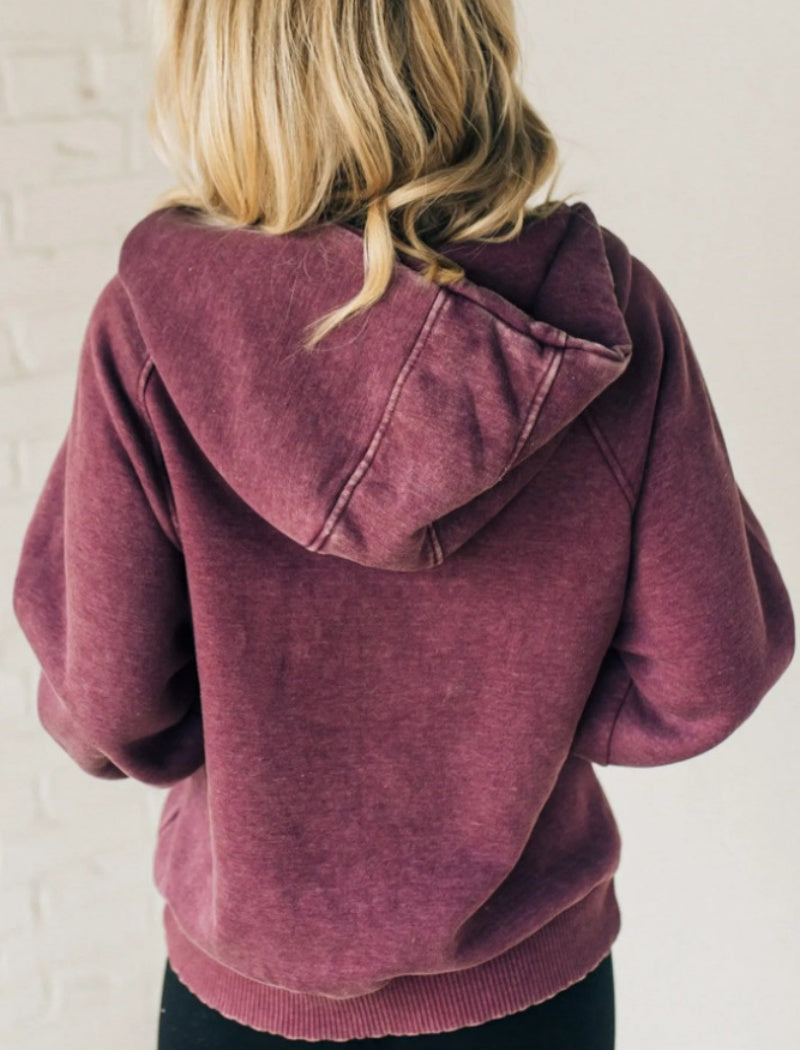 Half-Zip Casual Hoodie with Kangaroo Pocket